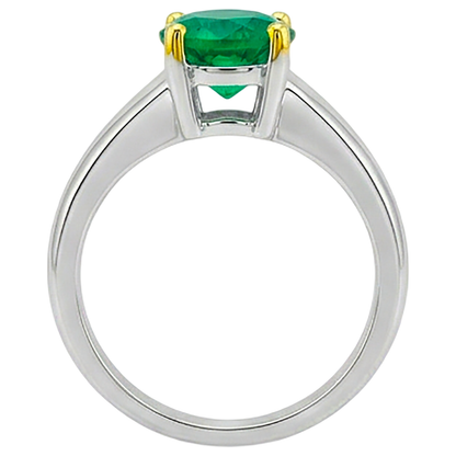 Natural Real ( Not Lab Grown ) Solitaire Green Emerald GIA Ring Prong Settings