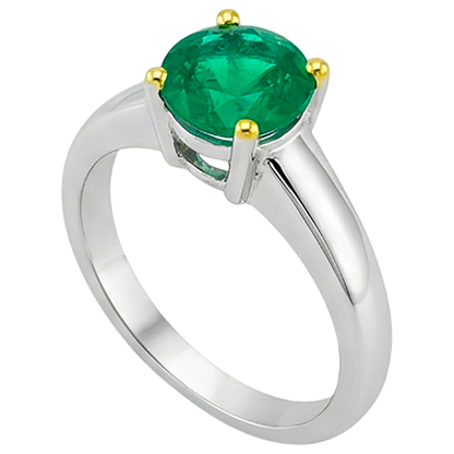 Natural Real ( Not Lab Grown ) Solitaire Green Emerald GIA Ring Prong Settings