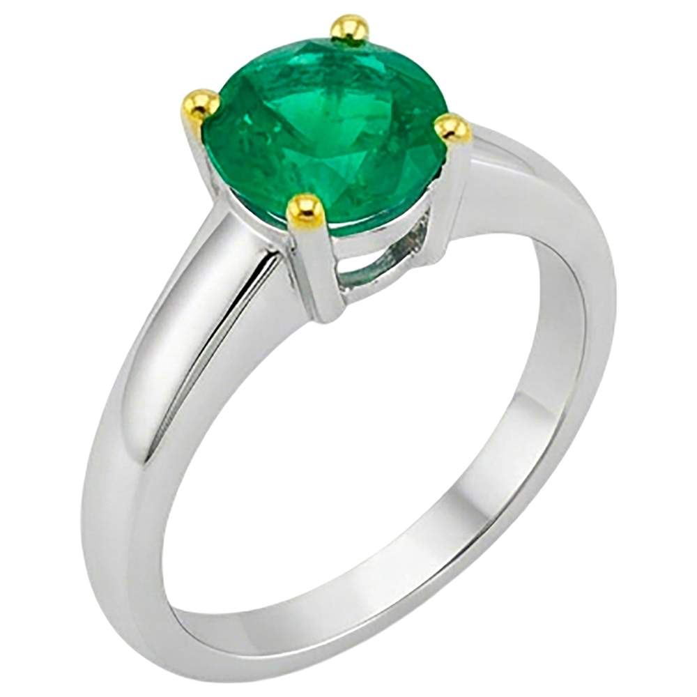 Natural Real ( Not Lab Grown ) Solitaire Green Emerald GIA Ring Prong Settings