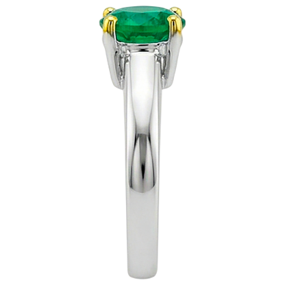 Natural Real ( Not Lab Grown ) Solitaire Green Emerald GIA Ring Prong Settings