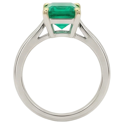 Natural Real ( Not Lab Grown ) Solitaire Green Emerald GIA Stone Ring
