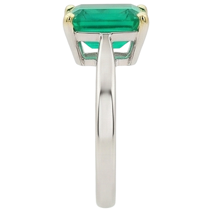 Natural Real ( Not Lab Grown ) Solitaire Green Emerald GIA Stone Ring