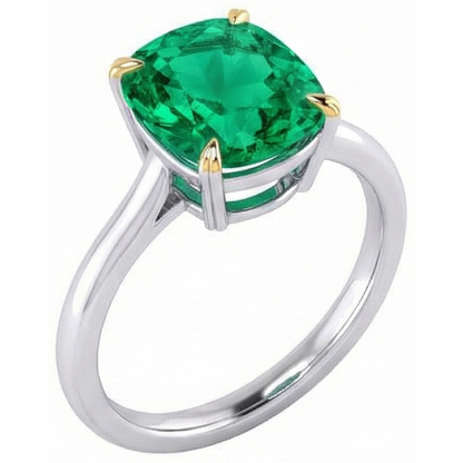 Natural Real ( Not Lab Grown ) Solitaire Green Emerald GIA Women’s Ring