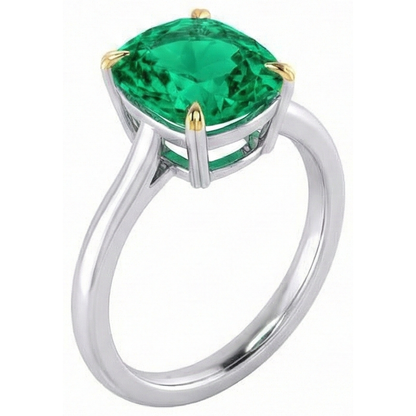 Natural Real ( Not Lab Grown ) Solitaire Green Emerald GIA Women’s Ring