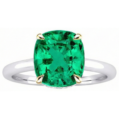 Natural Real ( Not Lab Grown ) Solitaire Green Emerald GIA Women’s Ring