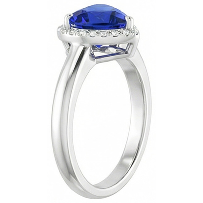 Natural Real ( Not Lab Grown )  Solitaire Heart Cut Ceylon Sapphire Gemstone Ring 2.50 Carats Gold 14K