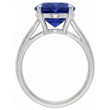 Natural Real ( Not Lab Grown )  Solitaire Heart Cut Ring Sri Lankan Sapphire Split Shank 2.50 Carats