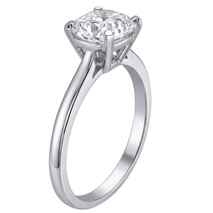 Solitaire Natural Earth Mined Diamond 2.01 Carat Cushion Ring