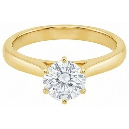 Solitaire Natural Earth Mined Diamond Engagement Ring Yellow Gold 1.51 Ct.