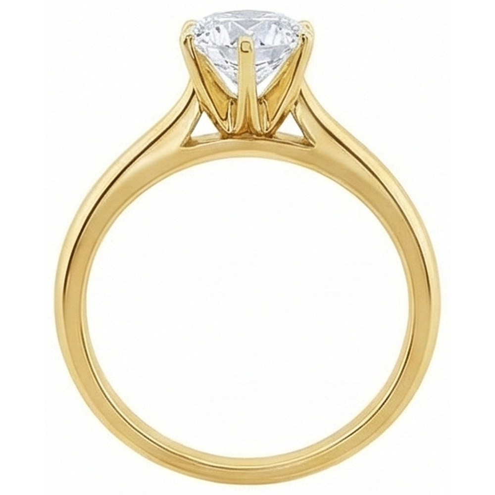 Solitaire Natural Earth Mined Diamond Engagement Ring Yellow Gold 1.51 Ct.