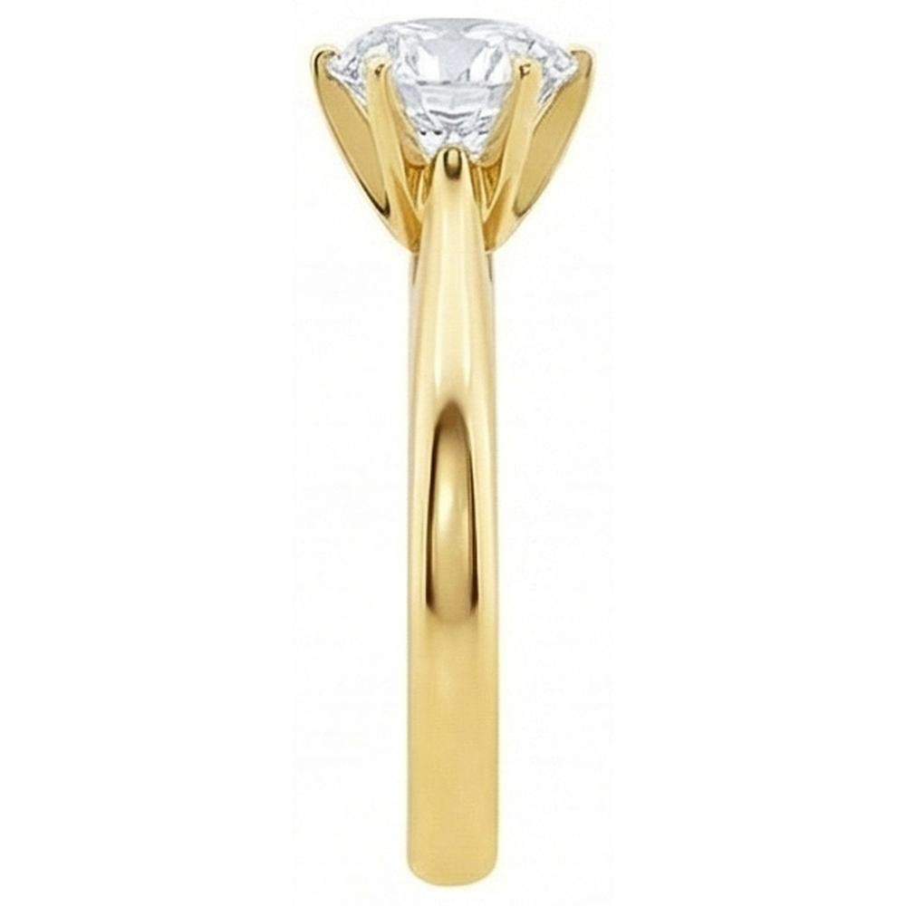 Solitaire Natural Earth Mined Diamond Engagement Ring Yellow Gold 1.51 Ct.