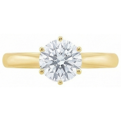 Solitaire Natural Earth Mined Diamond Engagement Ring Yellow Gold 1.51 Ct.