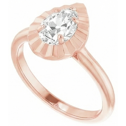Solitaire Old Cut Pear Natural Earth Mined Diamond Ring 14K Rose Gold 2.15 Carats