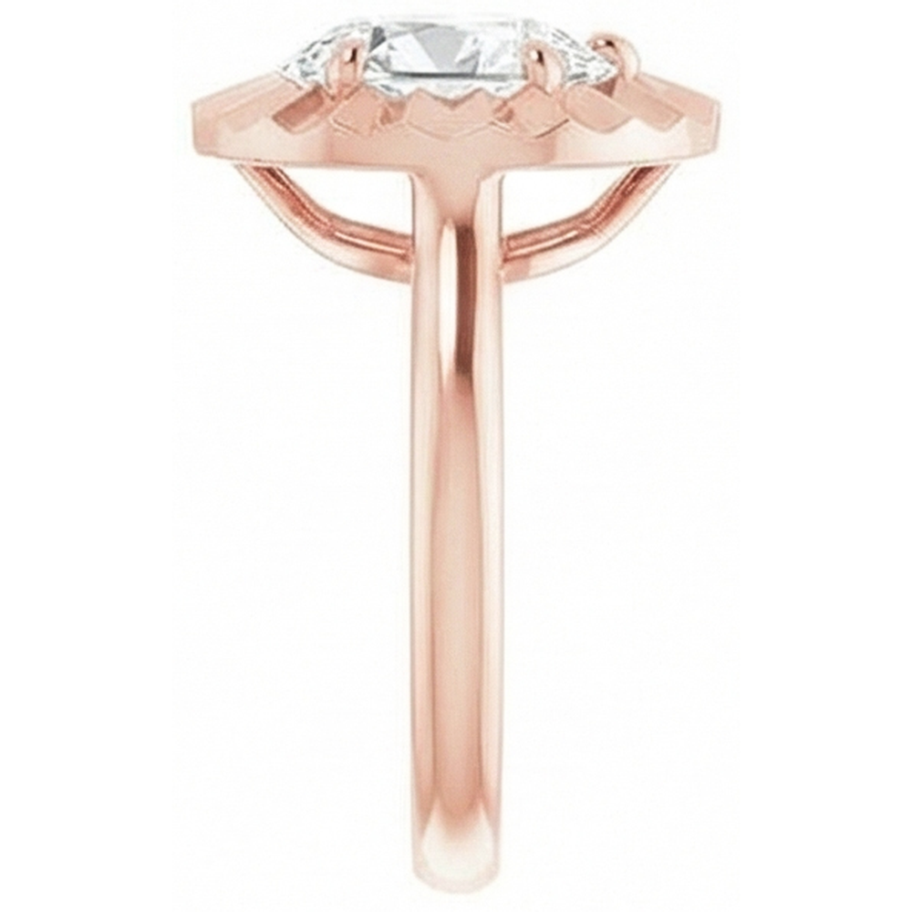 Solitaire Old Cut Pear Natural Earth Mined Diamond Ring 14K Rose Gold 2.15 Carats