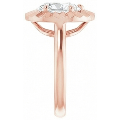 Solitaire Old Cut Pear Natural Earth Mined Diamond Ring 14K Rose Gold 2.15 Carats
