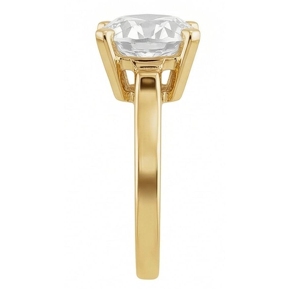 Solitaire Old Cut Round Mined Natural Real Diamond ( Not Lab Grown ) Engagement Ring 4 Carats