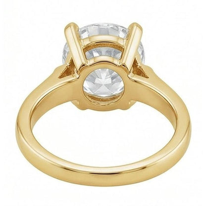 Solitaire Old Cut Round Mined Natural Real Diamond ( Not Lab Grown ) Engagement Ring 4 Carats