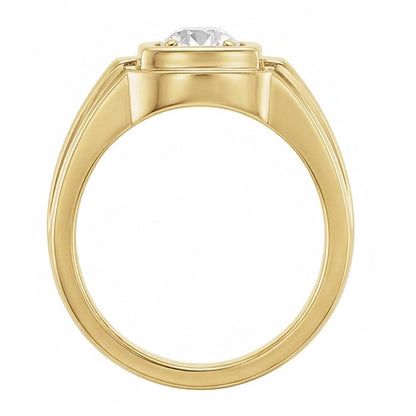 Solitaire Old Mine Round Cut Natural Diamond Ring 1.50 Carats White Gold 14K