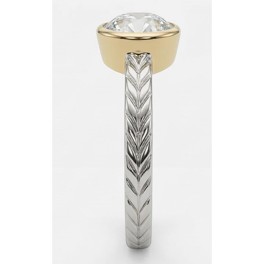 Solitaire Old Miner Natural Earth Mined Diamond Ring Bezel Set Vintage Style 1.50 Carats