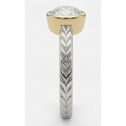 Solitaire Old Miner Natural Earth Mined Diamond Ring Bezel Set Vintage Style 1.50 Carats