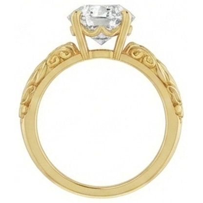 Solitaire Oval Mined Natural Real Diamond ( Not Lab Grown ) Old Cut Antique Style Yellow Gold Ring 3 Carats