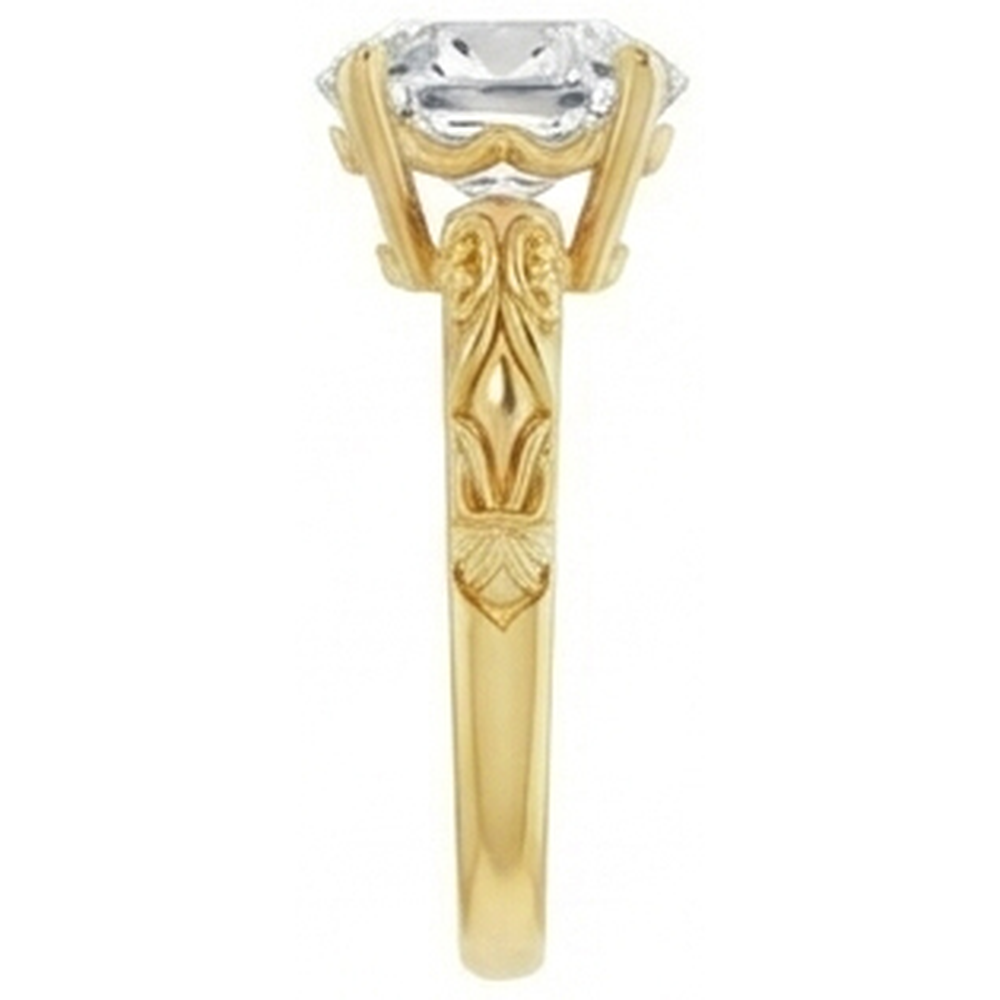 Solitaire Oval Mined Natural Real Diamond ( Not Lab Grown ) Old Cut Antique Style Yellow Gold Ring 3 Carats