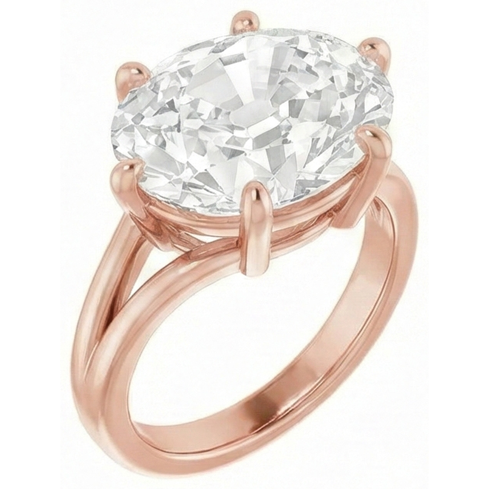 natural oval diamond 8.50ct ring side angle