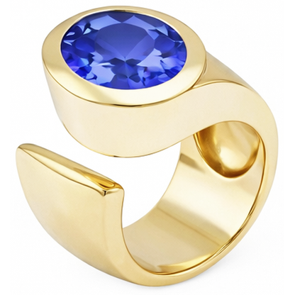 Natural Real ( Not Lab Grown )  Solitaire Oval Tanzanite 2 Carat Ring Gemstone Jewelry