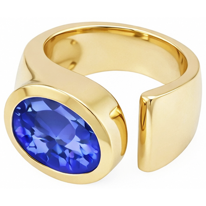 Natural Real ( Not Lab Grown )  Solitaire Oval Tanzanite 2 Carat Ring Gemstone Jewelry