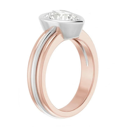 Solitaire Pear Old European Natural Earth Mined Diamond Ring Bezel Set 2.20 Carats