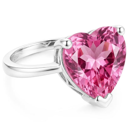 Solitaire Pink Heart Kunzite 22.50 Ct Anniversary Ring White Gold