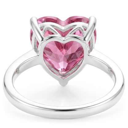 Solitaire Pink Heart Kunzite 22.50 Ct Anniversary Ring White Gold