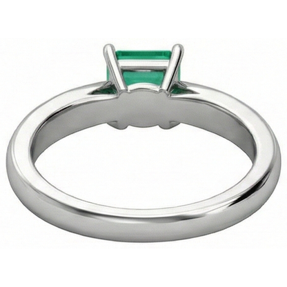 Natural Real ( Not Lab Grown ) Solitaire Princess Cut Green Emerald GIA 2.50 Carats Wedding Ring Gold White