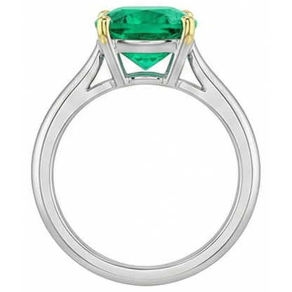 Natural Real ( Not Lab Grown ) Solitaire Ring Gemstone Green Emerald GIA