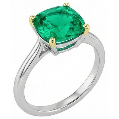 Natural Real ( Not Lab Grown ) Solitaire Ring Gemstone Green Emerald GIA