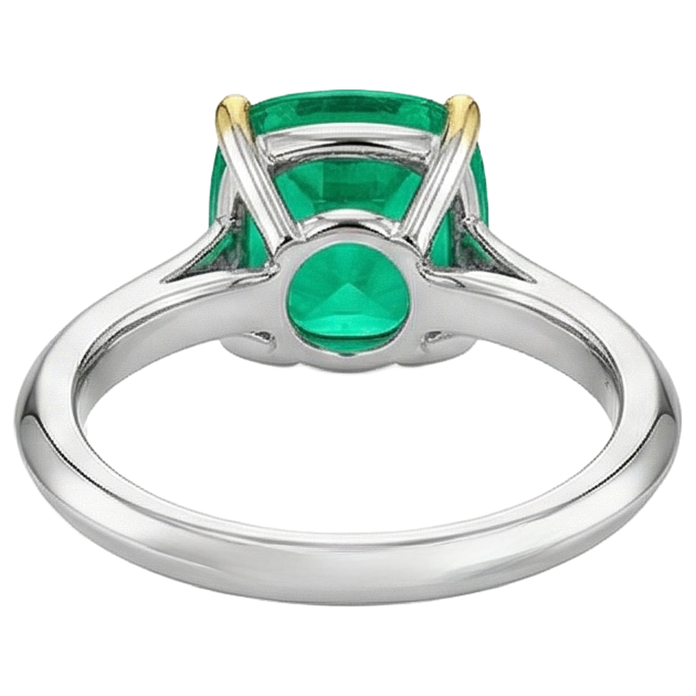 Natural Real ( Not Lab Grown ) Solitaire Ring Gemstone Green Emerald GIA