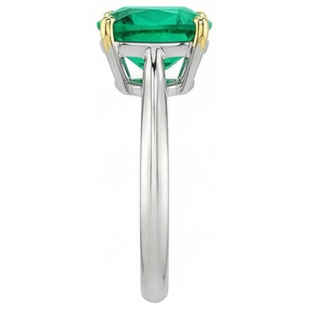 Natural Real ( Not Lab Grown ) Solitaire Ring Gemstone Green Emerald GIA