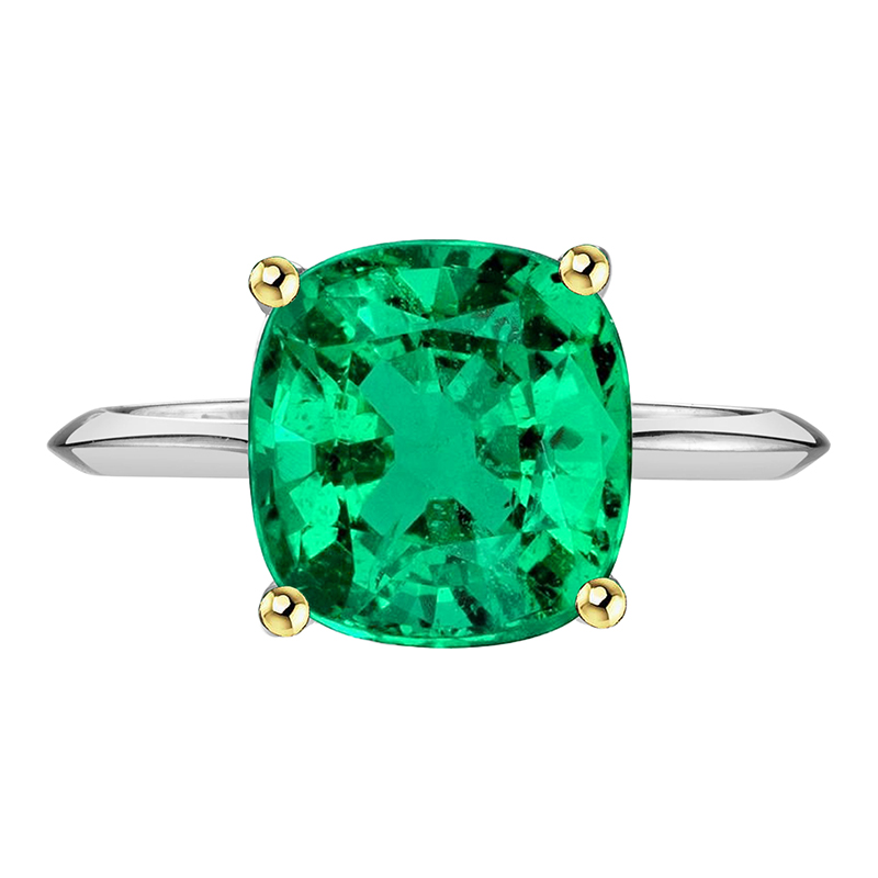 Solitaire Ring Gemstone Green Emerald 