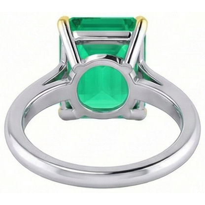 Natural Real ( Not Lab Grown ) Solitaire Ring Green Emerald GIA Gem Jewelry