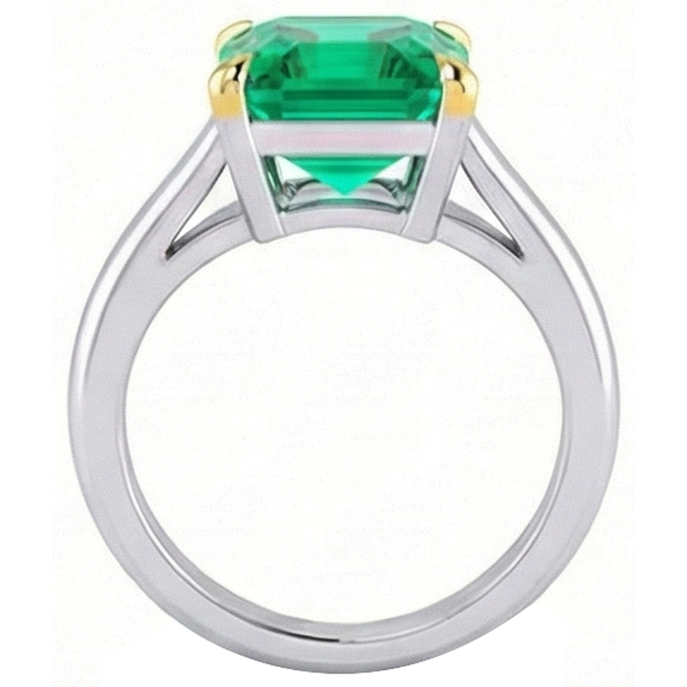 Natural Real ( Not Lab Grown ) Solitaire Ring Green Emerald GIA Gem Jewelry