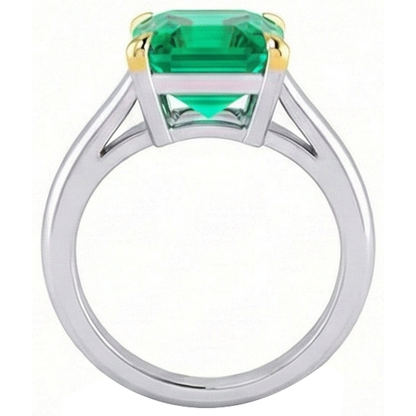 Natural Real ( Not Lab Grown ) Solitaire Ring Green Emerald GIA Gem Jewelry
