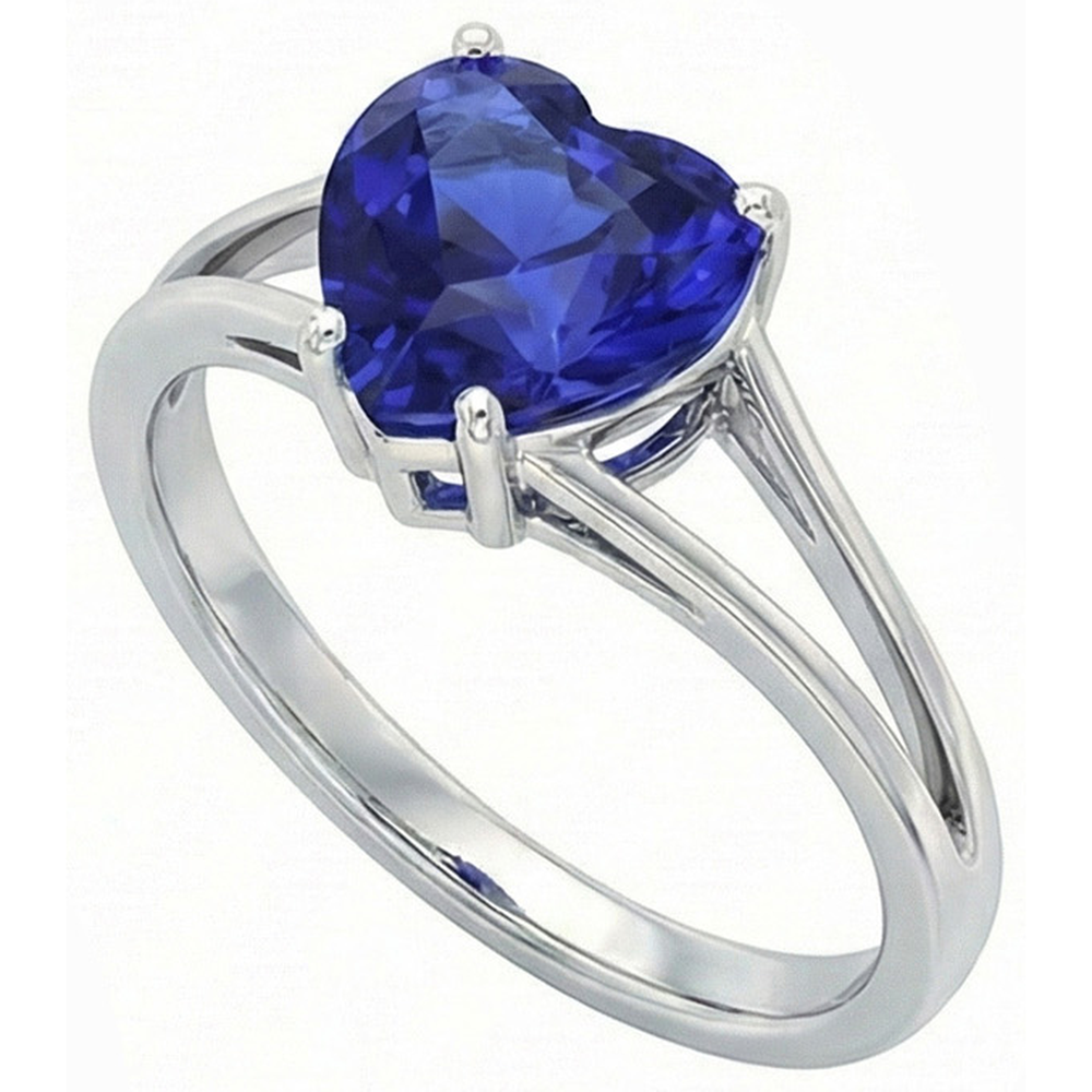 natural heart sapphire 2ct ring close up detail