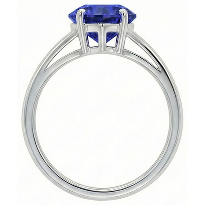 natural heart sapphire 2ct ring top view