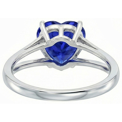 natural heart sapphire 2ct ring profile view