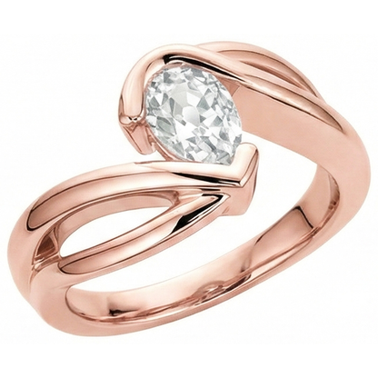 Solitaire Ring Old Cut Pear Natural Earth Mined Diamond Twisted Split Shank 2.25 Carats