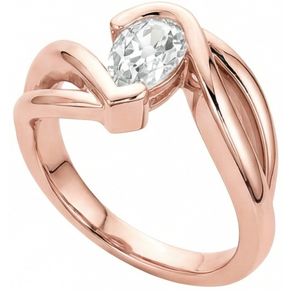 Solitaire Ring Old Cut Pear Natural Earth Mined Diamond Twisted Split Shank 2.25 Carats