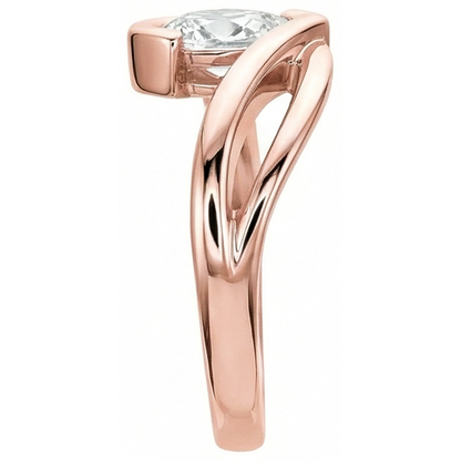 Solitaire Ring Old Cut Pear Natural Earth Mined Diamond Twisted Split Shank 2.25 Carats
