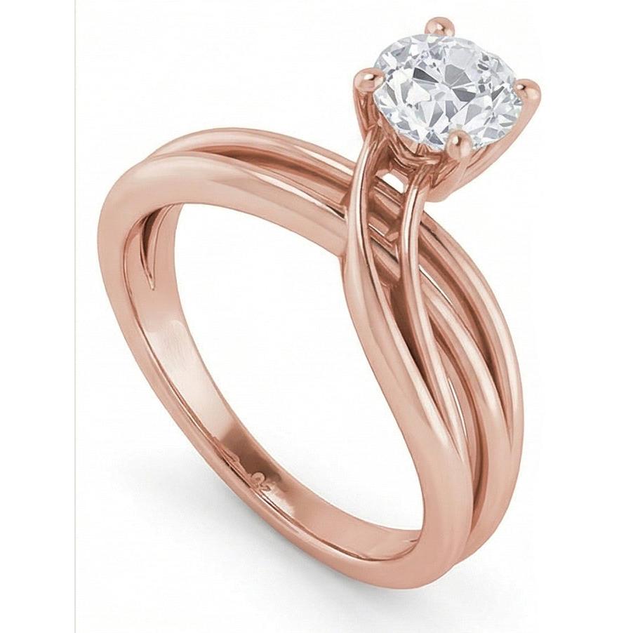 natural round diamond 2ct ring side angle