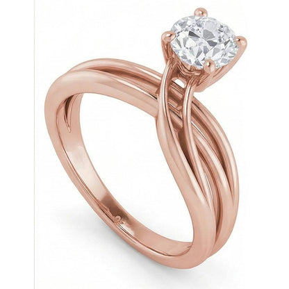 natural round diamond 2ct ring side angle