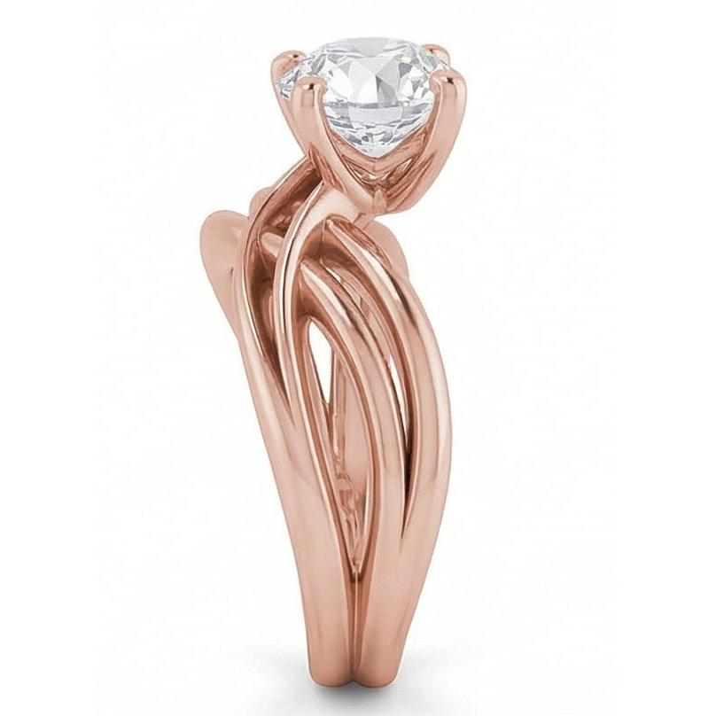 natural round diamond 2ct ring top view